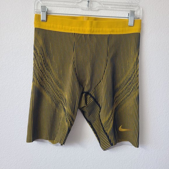 NEW Nike Pro Elite Track & Field 1/2 Tights FD5787-000 Size S Yellow - Picture 1 of 4